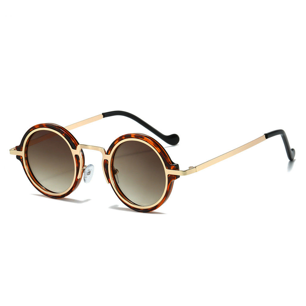 Wholesale Punk Men's Retro Shading Metal Frame Round -frame Sunglasses